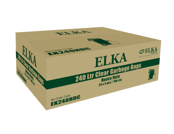 Elka 240L Clear Heavy Duty Garbage Bags