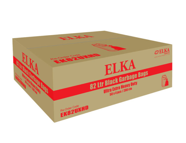 Elka 82L Black Ultra Extra Heavy Duty Garbage Bags